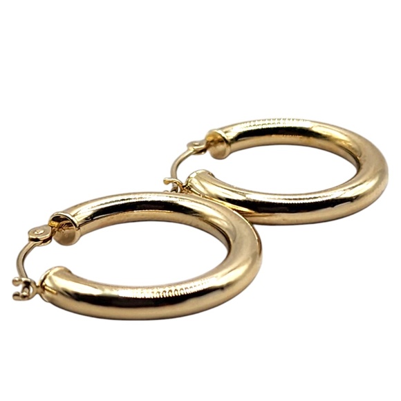 14 Karat Yellow Gold Circle Hoop Earrings #20467 - Picture 4 of 6